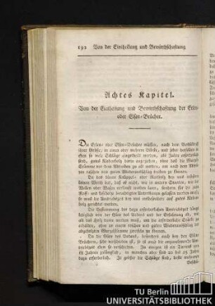 Achtes Kapitel. Von der Eintheilung und Bewirthschaftung der Erlen- oder Elfen-Brücher.