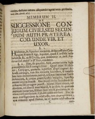 Membrum II. De Successione Coniugum Civili ...