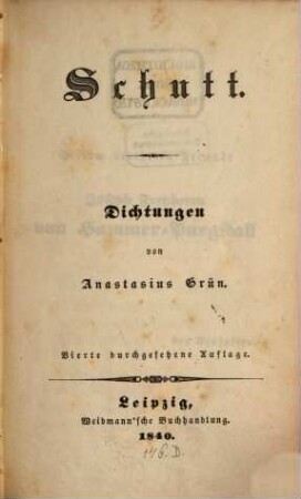 Schutt : Dichtungen