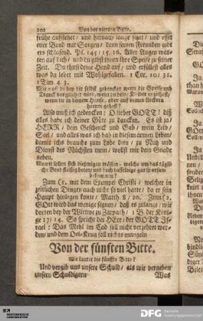 Von der fünften Bitte.