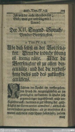 Der XII. Tugend-Spruch, Von der Gottseligkeit