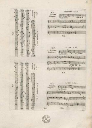 No. 3 Marche. Religieuse. 1.Clarinette, 2.Clarinette, Trompette, 2.Cor, 1.Cor.