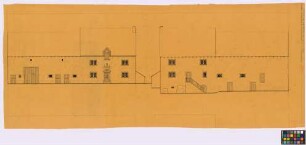 Wellingen ([Land]Kreis Merzig): Bauernhaus. Haupthaus (Vorder- und Rück-Ansichten der Längsseiten)