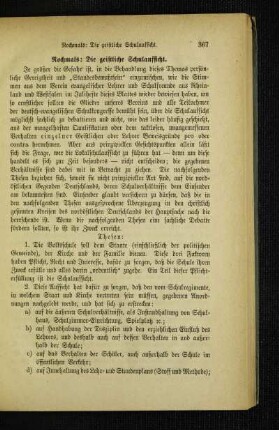 Nochmals: Die geistliche Schulaufsicht
