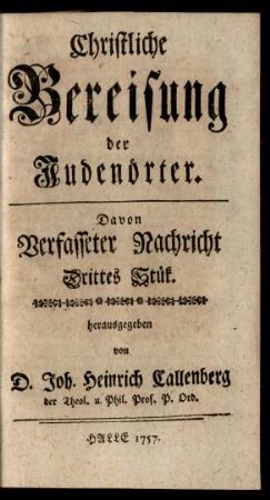 St. 3: Christliche Bereisung der Judenörter