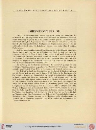 Jahresbericht für 1912