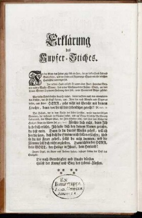 Erklärung des Kupfer-Stiches