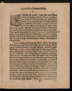 Calvinischer Hammerschlag.