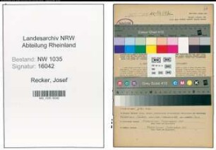 Entnazifizierung Josef Recker , geb. 02.01.1913 (Steiger)