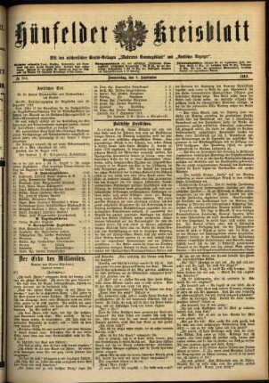 Ausgabe vom Donnerstag, den 05. September 1912.