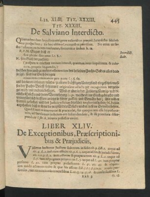 Liber XLIV. De Exceptionibus, Praescriptionibus & Praejudiciis