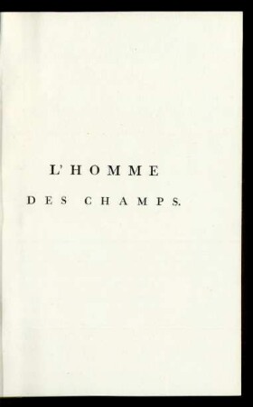 L' Homme Des Champs.