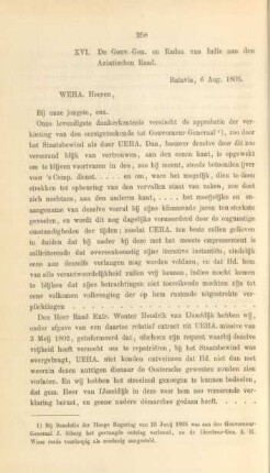 XVI. De Gouv.-Gen. en Raden van Indie ... 6 Aug. 1805