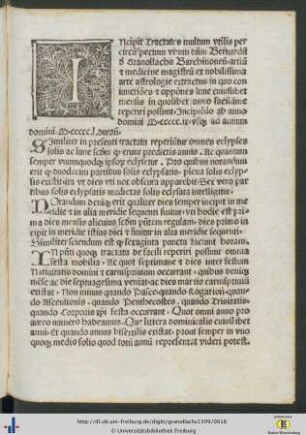 Incipit tractatus multum utilis per circumspectum virum dominum Bernardum de Granollachs ...