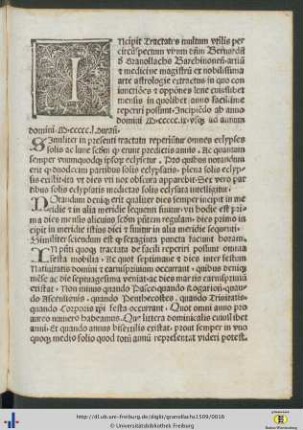 Incipit tractatus multum utilis per circumspectum virum dominum Bernardum de Granollachs ...