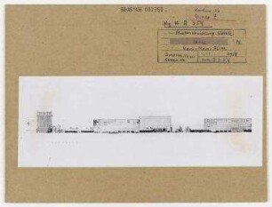 Wettbewerb II. Bauabschnitt der Karl-Marx-Allee: Ansichtszeichnung Südseite. Berlin, Mitte/Friedrichshain, Stalinallee (vor 1949 Frankfurter Allee, seit 1961 Karl-Marx-Allee)/Strausberger Platz/Alexanderplatz/Schillingstraße