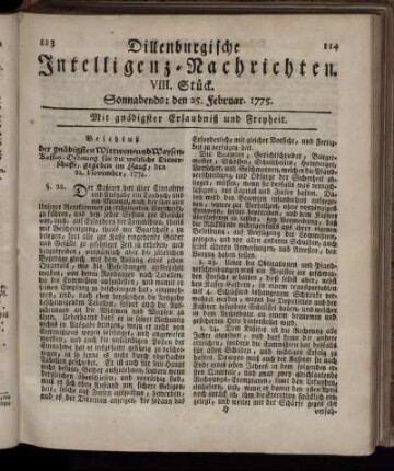 Sonnabends: den 25. Februar. 1775.