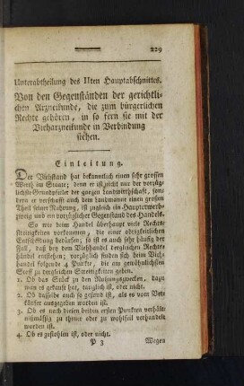 Unterabtheilung des IIten Hauptabschnittes.