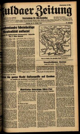 Ausgabe vom Dienstag, den 29. Oktober 1940.