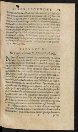 Titulus XI. De Consecratione Ecclesiae vel Altaris.