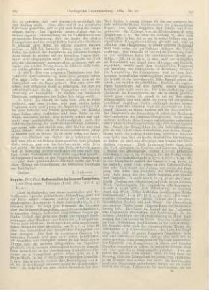 289-291 [Rezension] Keppler, Paul, Die Composition des Johannes-Evangeliums