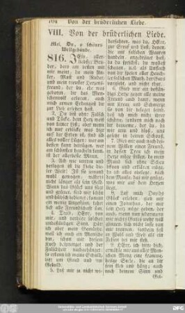 VIII. Von der brüderlichen Liebe.