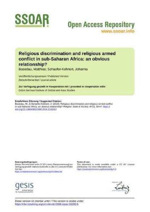 Religious discrimination and religious armed conflict in sub-Saharan Africa: an obvious relationship?