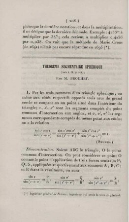 Théorème segmentaire sphérique.