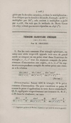 Théorème segmentaire sphérique.