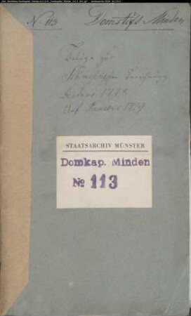 Belege zur Präbendenrechnung von Korff-Schmising