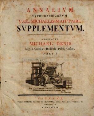 Annales Typographici. [6,1], Supplementum ; p. 1