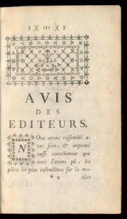 Avis Des Editeurs