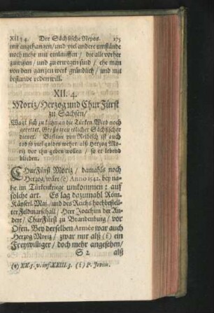 4. Moriz/ Herzog und ChurFürst zu Sachsen.