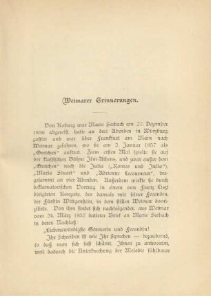 Weimarer Erinnerungen