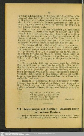 VII. Vergnügungen und Ausflüge : Zusammenkünfte mit anderen Vereinen