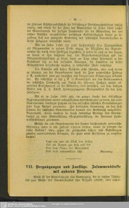 VII. Vergnügungen und Ausflüge : Zusammenkünfte mit anderen Vereinen