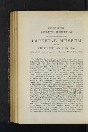 Imperial Museum for India and the Colonies: Report of the Public Meeting.