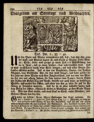 Evangelium am Sonntage nach Weihnachten. Text. Luc. 2, 33-41.