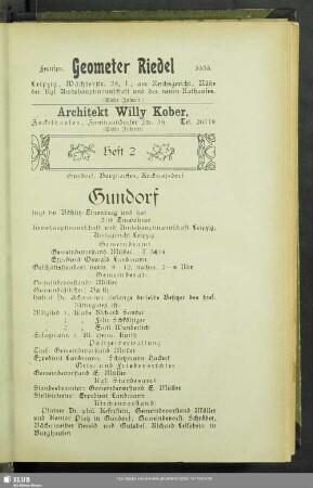 Heft 2. Gundorf, Burghausen, Rückmarsdorf