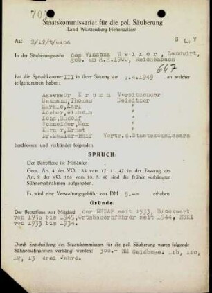 Weiler, Vinzent