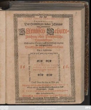 Thema Jesuli Genethliacum Propheticum