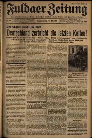 Erste Ausgabe vom Sonntag, den 08. März 1936.