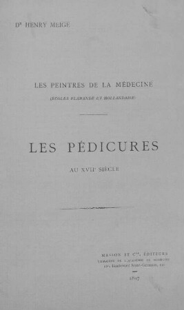 Les pédicures au XVIIe siècle