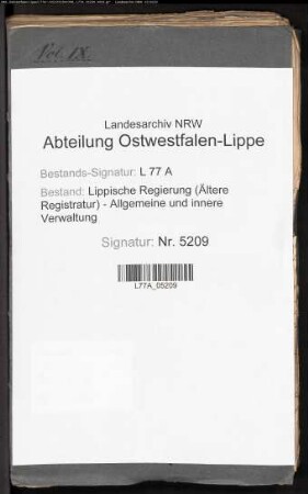 Thurn- und Taxis'sche Post, Bd. 9