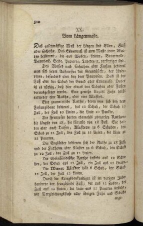 XX. Vom Längenmaße. - XXII. Schuldensteuer-Classification.