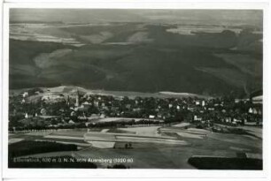 Eibenstock. Blick vom Auersberg auf Eibenstock