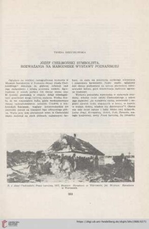 50: Józef Chełmoński symbolista : rozważania na marginesie wystawy poznańskiej