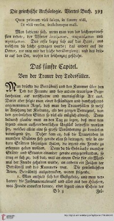 Das fünfte Capitel: Von der Trauer bey Todesfällen
