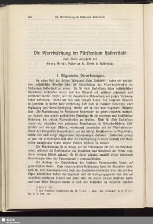 Die Pfarrbesetzung im Fürstentum Halberstadt nach Akten dargestellt