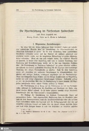 Die Pfarrbesetzung im Fürstentum Halberstadt nach Akten dargestellt